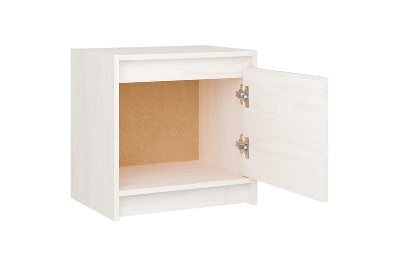 Nattbord 2 stk 40x30,5x40 cm heltre furu hvit - Hvit - Møbler - Bord - Avlastningsbord & sidobord - Sengebord & nattbord