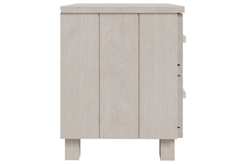 Nattbord 2 stk 40x35x44,5 cm heltre furu hvit - Hvit - Møbler - Bord - Avlastningsbord & sidobord - Sengebord & nattbord