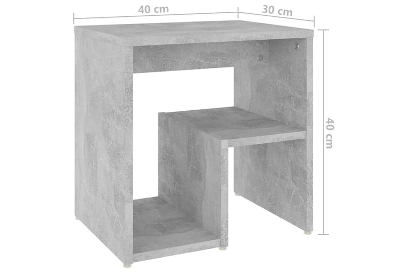 Nattbord 2 stk betonggrå 40x30x40 cm sponplate - Grå - Møbler - Bord - Avlastningsbord & sidobord - Sengebord & nattbord