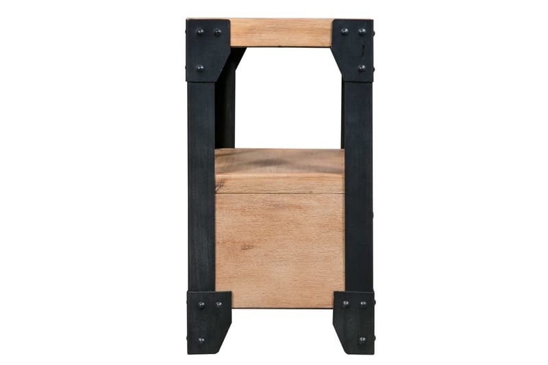 Nattbord 2 stk heltre akasie stål 40x30x54 cm - Brun - Møbler - Bord - Avlastningsbord & sidobord - Sengebord & nattbord