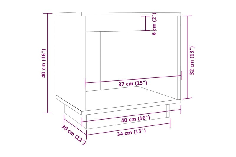 Nattbord 2 stk honningbrun 40x30x40 cm heltre furu - Brun - Møbler - Bord - Avlastningsbord & sidobord - Sengebord & nattbord