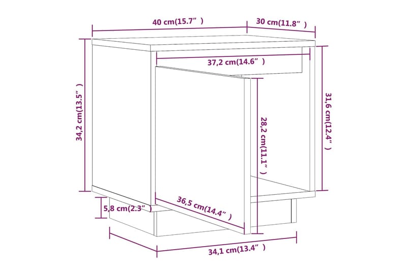 Nattbord 2 stk honningbrun 40x30x40 cm heltre furu - Brun - Møbler - Bord - Avlastningsbord & sidobord - Sengebord & nattbord