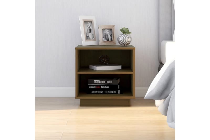 Nattbord 2 stk honningbrun 40x34x40 cm heltre furu - Brun - Møbler - Bord - Avlastningsbord & sidobord - Sengebord & nattbord