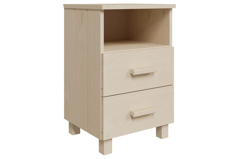 Nattbord 2 stk honningbrun 40x35x62 cm heltre furu - Brun - Møbler - Bord - Avlastningsbord & sidobord - Sengebord & nattbord