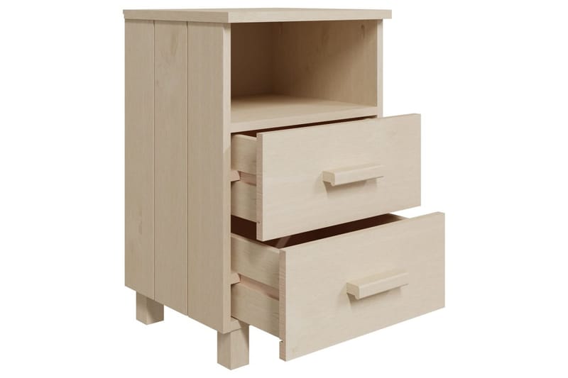 Nattbord 2 stk honningbrun 40x35x62 cm heltre furu - Brun - Møbler - Bord - Avlastningsbord & sidobord - Sengebord & nattbord