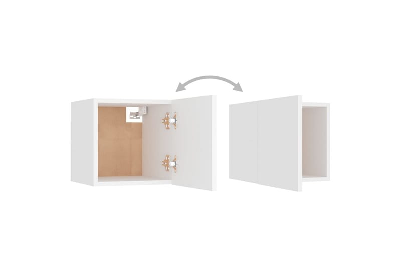 Nattbord 2 stk hvit 30,5x30x30 cm sponplate - Hvit - Møbler - Bord - Avlastningsbord & sidobord - Sengebord & nattbord