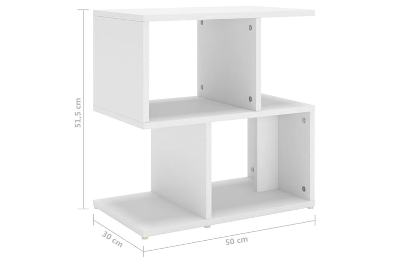 Nattbord 2 stk hvit 50x30x51,5 cm sponplate - Hvit - Møbler - Bord - Avlastningsbord & sidobord - Sengebord & nattbord