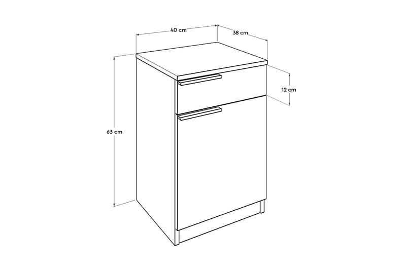 Nattbord 40 cm - Natur / Hvit - Møbler - Bord - Avlastningsbord & sidobord - Sengebord & nattbord