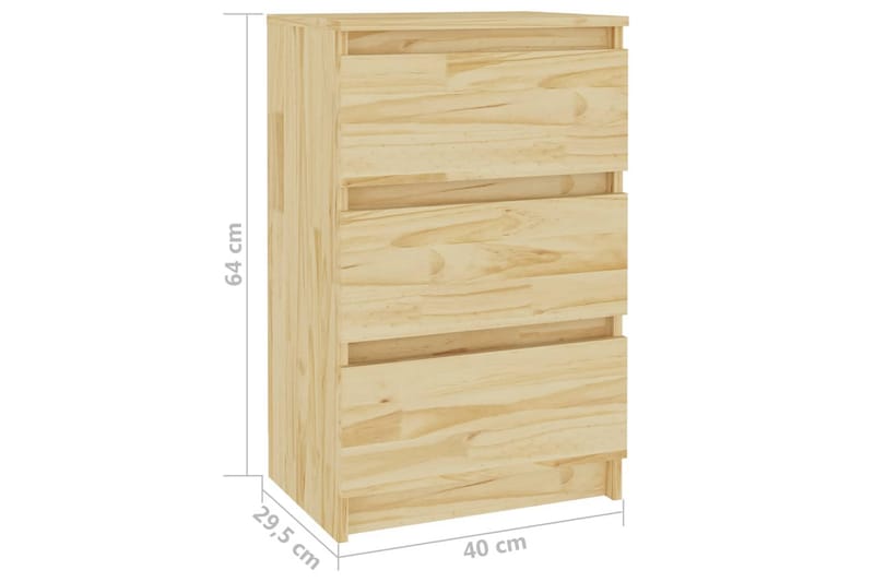 Nattbord 40x29,5x64 cm heltre furu - Brun - Møbler - Bord - Avlastningsbord & sidobord - Sengebord & nattbord