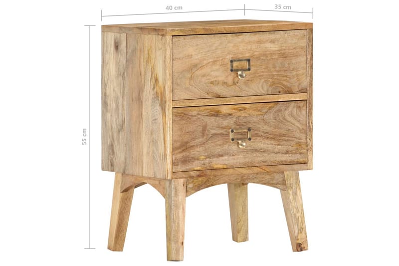 Nattbord 40x35x55 heltre mango - Møbler - Bord - Avlastningsbord & sidobord - Sengebord & nattbord