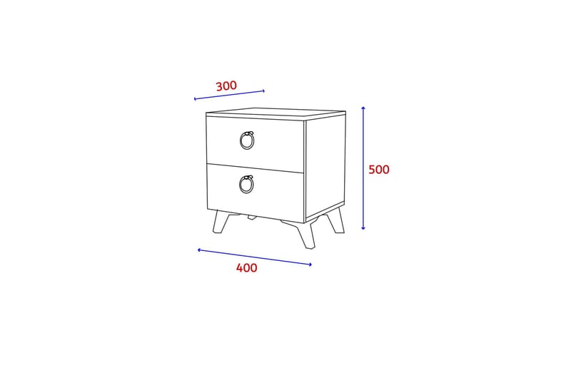 Nattbord Artes 40 cm - Brun/Svart - Møbler - Bord - Avlastningsbord & sidobord - Sengebord & nattbord