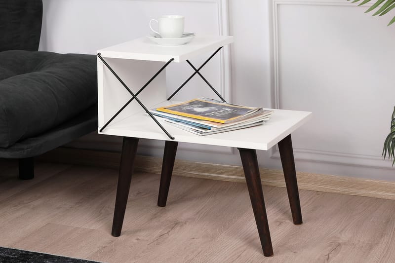 Nattbord Ashlanna 50 cm - Hvit - Møbler - Bord - Avlastningsbord & sidobord - Sengebord & nattbord