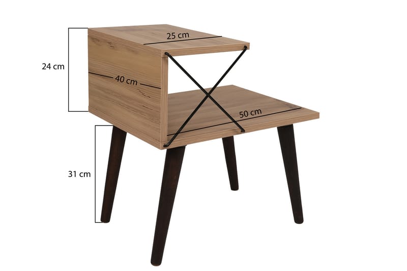 Nattbord Ashlanna 50 cm - Natur - Møbler - Bord - Avlastningsbord & sidobord - Sengebord & nattbord