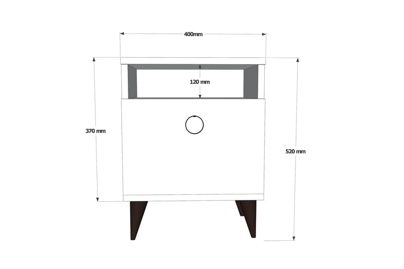 Nattbord Bazzanella 52 cm - Blå - Møbler - Bord - Avlastningsbord & sidobord - Sengebord & nattbord