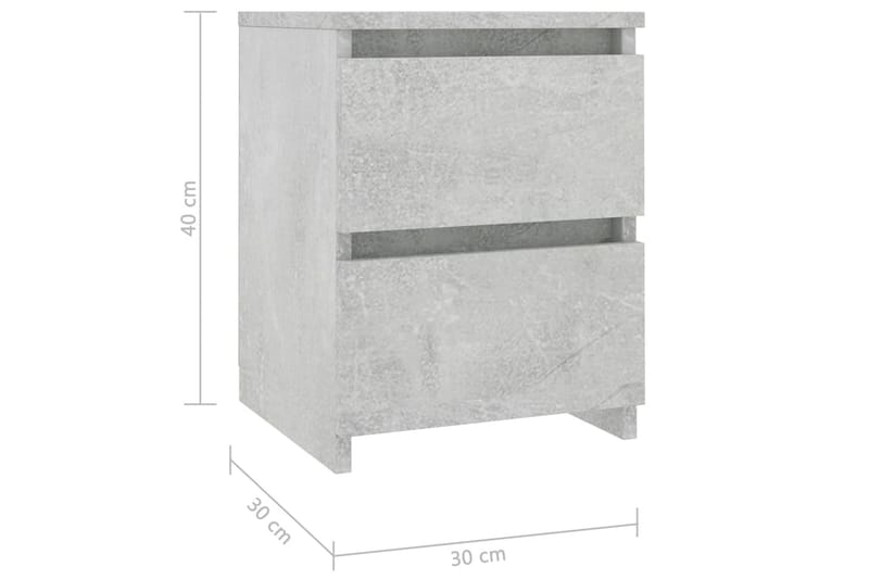 Nattbord betong 30x30x40 cm sponplate - Grå - Møbler - Bord - Avlastningsbord & sidobord - Sengebord & nattbord