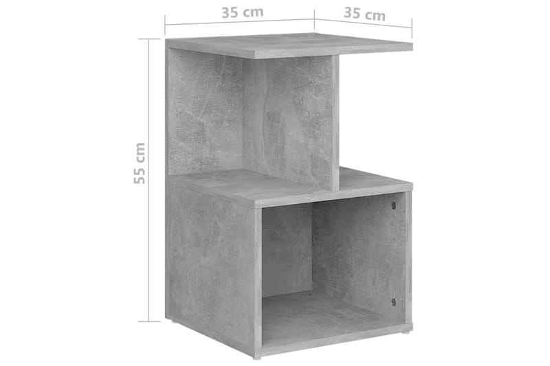 Nattbord betonggrå 35x35x55 cm sponplate - Grå - Møbler - Bord - Avlastningsbord & sidobord - Sengebord & nattbord