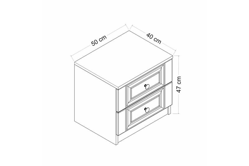 Nattbord Cambrian 54 cm - Hvit - Møbler - Bord - Avlastningsbord & sidobord - Sengebord & nattbord