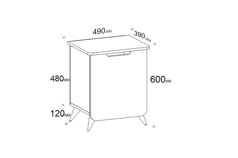 Nattbord Dumö 39 cm med Oppbevaring Skap - Hvit - Møbler - Bord - Avlastningsbord & sidobord - Sengebord & nattbord