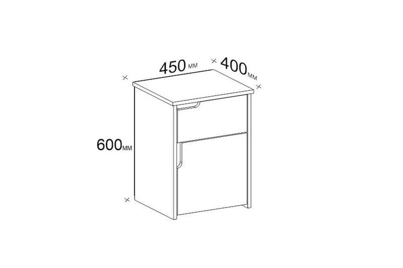 Nattbord Dumö 40 cm med Oppbevaring 2 Skap - Hvit - Møbler - Bord - Avlastningsbord & sidobord - Sengebord & nattbord