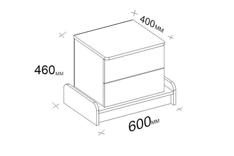 Nattbord Dumö 60 cm med Oppbevaring 2 Skuffer - Hvit/Brun - Møbler - Bord - Avlastningsbord & sidobord - Sengebord & nattbord