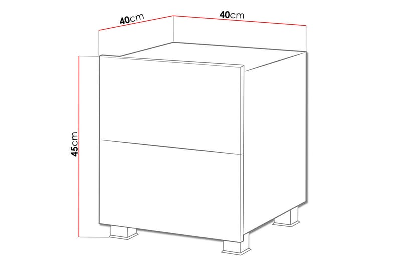 Nattbord Frick 40 cm med Oppbevaring - Hvit - Møbler - Bord - Avlastningsbord & sidobord - Sengebord & nattbord