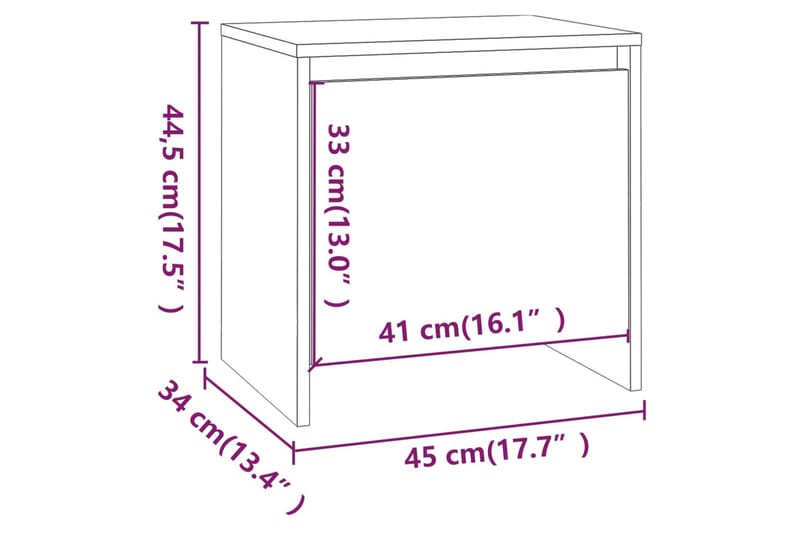 Nattbord høyglans hvit 45x34x44,5 cm sponplate - Hvit - Møbler - Bord - Avlastningsbord & sidobord - Sengebord & nattbord