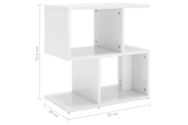 Nattbord høyglans hvit 50x30x51,5 cm sponplate - Hvit - Møbler - Bord - Avlastningsbord & sidobord - Sengebord & nattbord