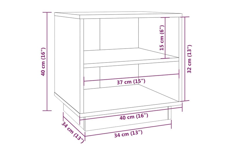 Nattbord honningbrun 40x34x40 cm heltre furu - Brun - Møbler - Bord - Avlastningsbord & sidobord - Sengebord & nattbord