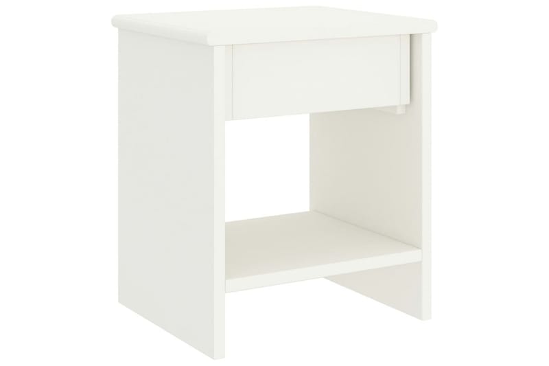 Nattbord hvit 35x30x40 cm heltre furu - Hvit - Møbler - Bord - Avlastningsbord & sidobord - Sengebord & nattbord