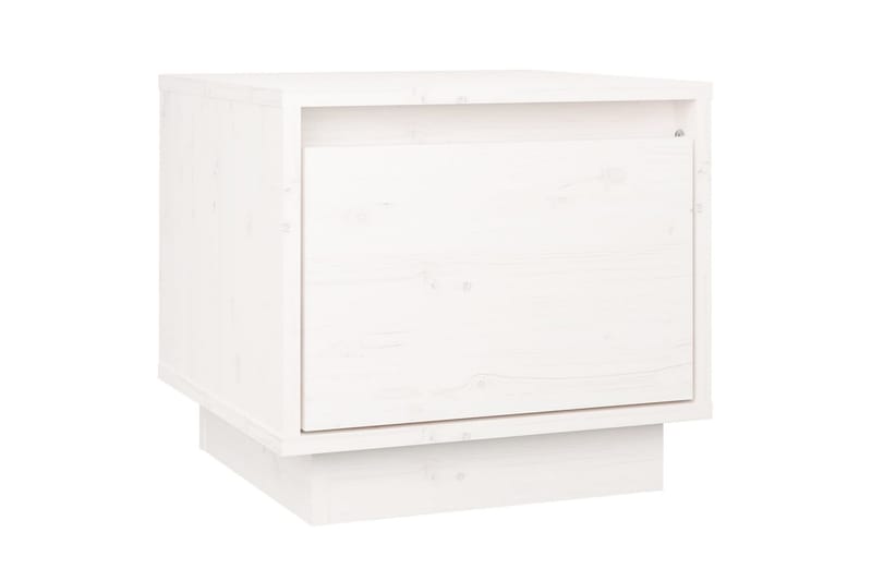 Nattbord hvit 35x34x32 cm heltre furu - Hvit - Møbler - Bord - Avlastningsbord & sidobord - Sengebord & nattbord