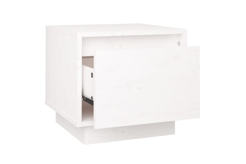 Nattbord hvit 35x34x32 cm heltre furu - Hvit - Møbler - Bord - Avlastningsbord & sidobord - Sengebord & nattbord