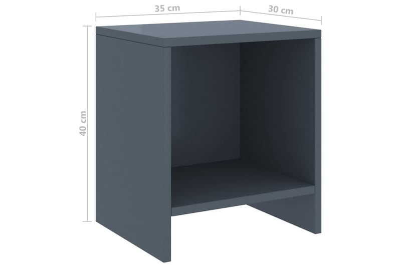 Nattbord lysegrå 35x30x40 cm heltre furu - Grå - Møbler - Bord - Avlastningsbord & sidobord - Sengebord & nattbord