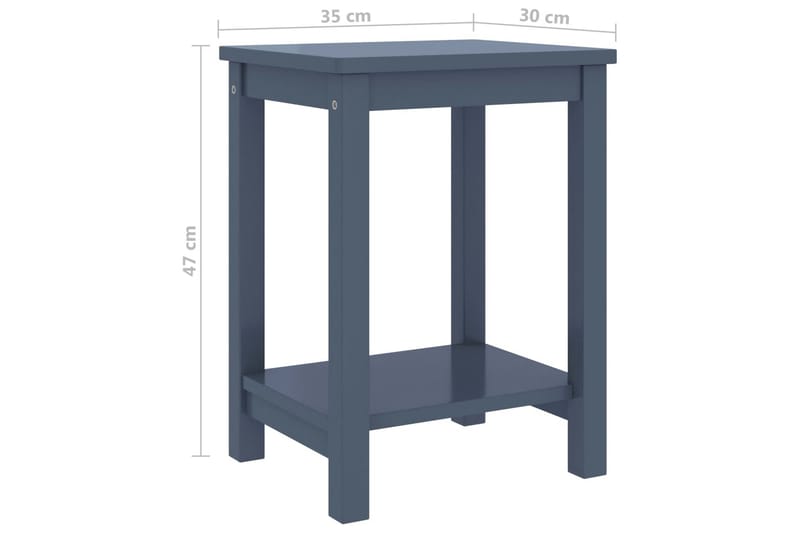 Nattbord lysegrå 35x30x47 cm heltre furu - Grå - Møbler - Bord - Avlastningsbord & sidobord - Sengebord & nattbord