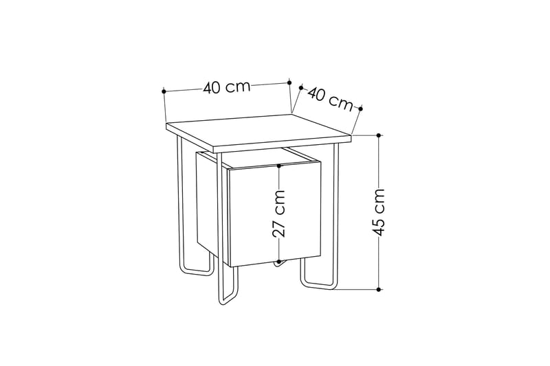 Nattbord Skistad - Brun - Møbler - Bord - Avlastningsbord & sidobord - Sengebord & nattbord