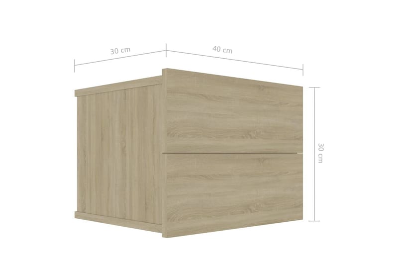 Nattbord sonoma eik 40x30x30 cm sponplate - Beige - Møbler - Bord - Avlastningsbord & sidobord - Sengebord & nattbord