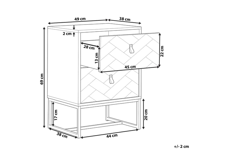 Nattbord Tajarja 49 cm - Tre/natur - Møbler - Bord - Avlastningsbord & sidobord - Sengebord & nattbord