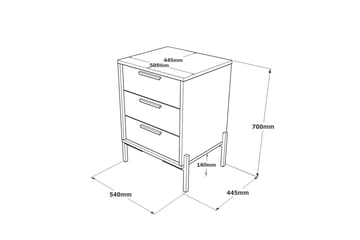 Nattbord Urgby 54 cm - Brun/Betonggrå/Antrasitt - Møbler - Bord - Avlastningsbord & sidobord - Sengebord & nattbord