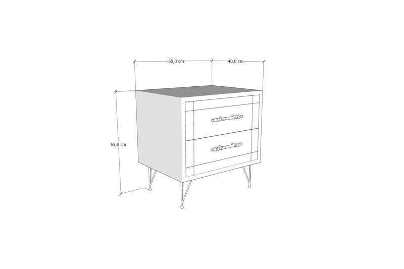 Nattbord Valos 50 cm - Eik - Møbler - Bord - Avlastningsbord & sidobord - Sengebord & nattbord