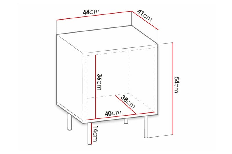 Sängbord Juniskär 44 cm - Svart - Møbler - Bord - Avlastningsbord & sidobord - Sengebord & nattbord