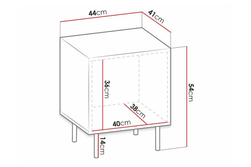 Sängbord Juniskär 44 cm - Svart - Møbler - Bord - Avlastningsbord & sidobord - Sengebord & nattbord