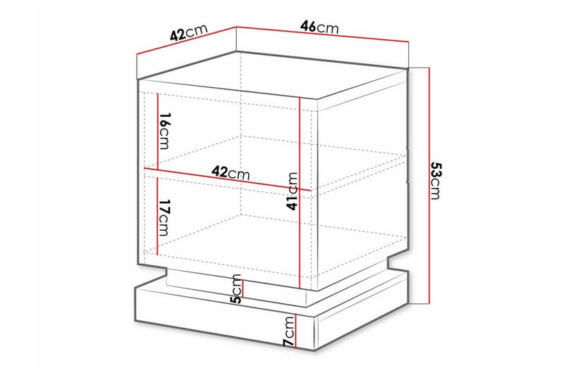 Sängbord Juniskär 46 cm - Hvid - Møbler - Bord - Avlastningsbord & sidobord - Sengebord & nattbord