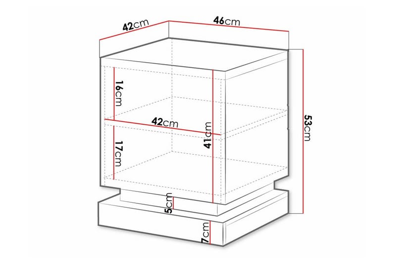 Sängbord Juniskär 46 cm - Hvid - Møbler - Bord - Avlastningsbord & sidobord - Sengebord & nattbord