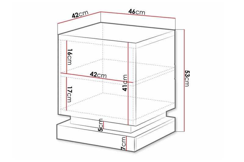 Sängbord Juniskär 46 cm - Svart - Møbler - Bord - Avlastningsbord & sidobord - Sengebord & nattbord