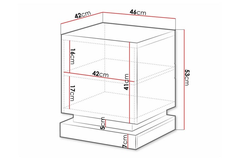 Sängbord Juniskär 46 cm - Svart - Møbler - Bord - Avlastningsbord & sidobord - Sengebord & nattbord