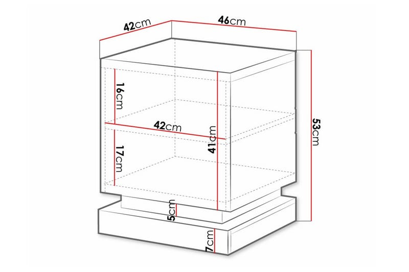 Sängbord Juniskär 46 cm - Svart - Møbler - Bord - Avlastningsbord & sidobord - Sengebord & nattbord