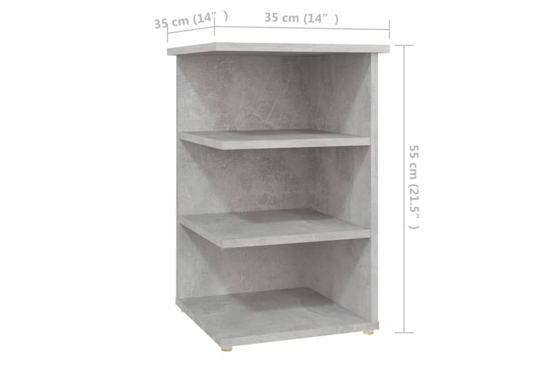 Sideskap betonggrå 35x35x55 cm sponplate - Grå - Møbler - Bord - Avlastningsbord & sidobord - Sengebord & nattbord