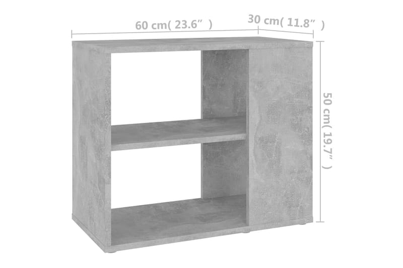 Sideskap betonggrå 60x30x50 cm sponplate - Grå - Møbler - Bord - Avlastningsbord & sidobord - Sengebord & nattbord