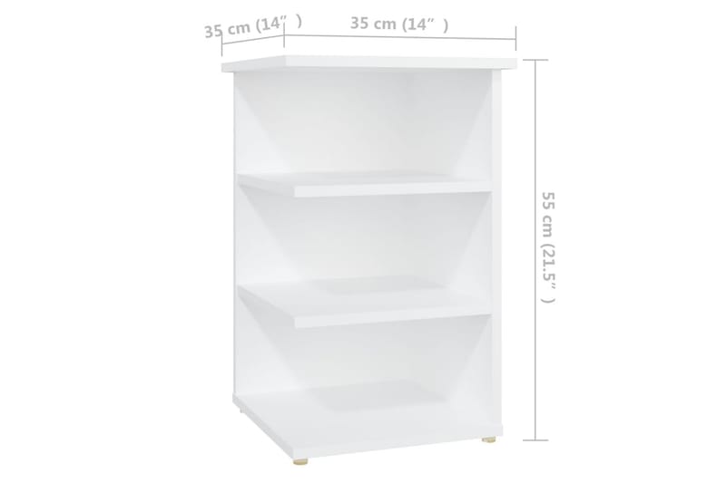 Sideskap hvit 35x35x55 cm sponplate - Hvit - Møbler - Bord - Avlastningsbord & sidobord - Sengebord & nattbord