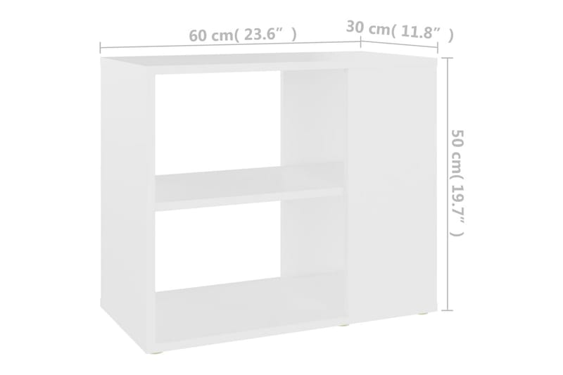 Sideskap hvit 60x30x50 cm sponplate - Hvit - Møbler - Bord - Avlastningsbord & sidobord - Sengebord & nattbord