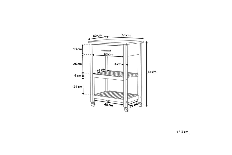 Serveringsbord Hiuma 58 cm - Hvit - Møbler - Bord - Avlastningsbord & sidobord